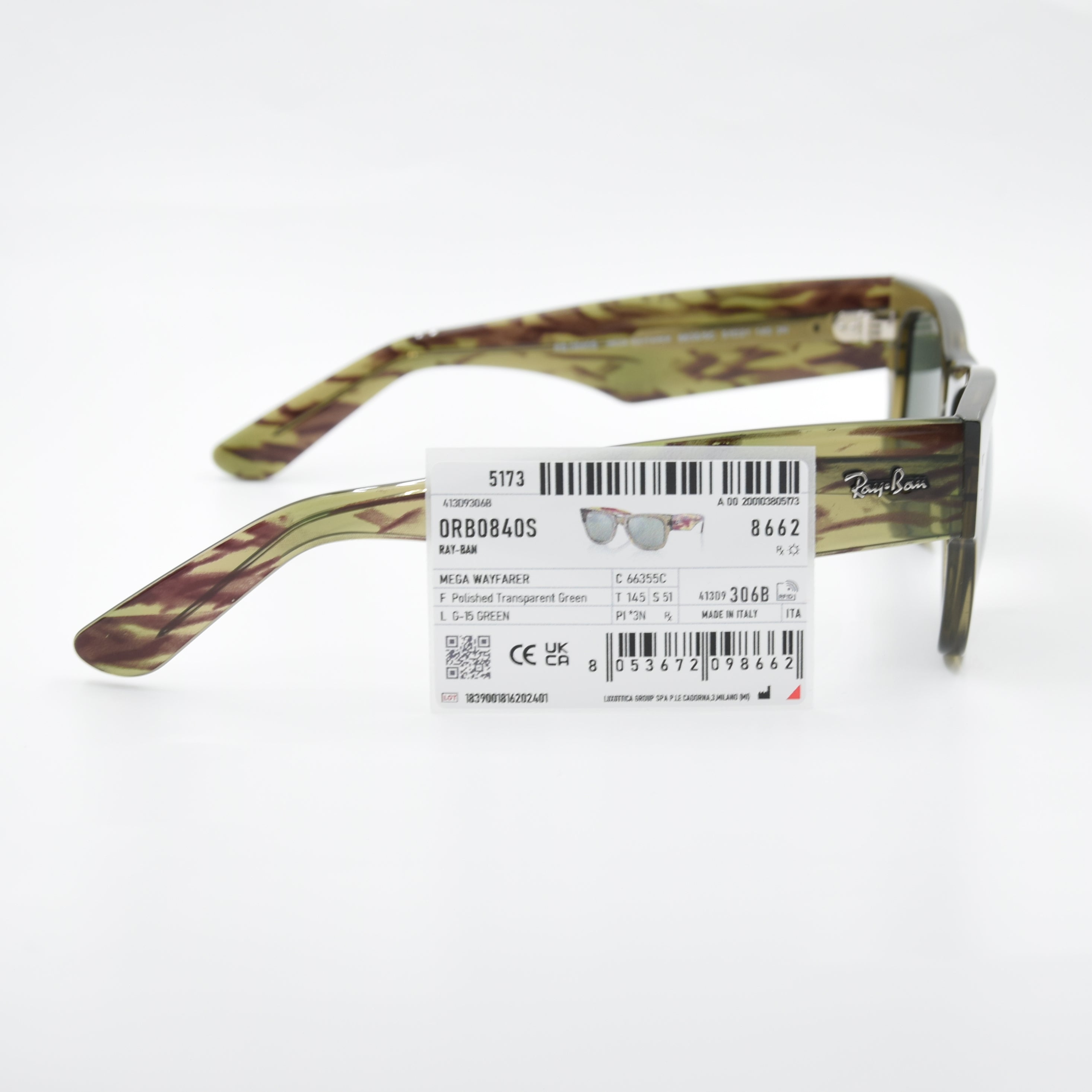 SOLAIRE :RAY-BAN RB0840S MEGA WAYFARER 6635/5C